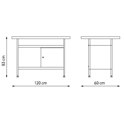 Metallwerkbank mit Schrank und S8-Platte