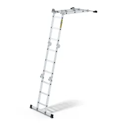 Échelle en aluminium PRO 4x3 échelons 150 kg universelle avec plateforme