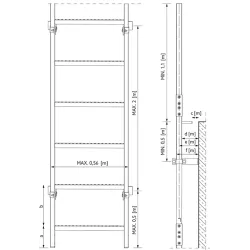 DRABINA JEDNOBIEGOWA Z KOSZEM OCHRONNYM MAX 3-4 M - STALOWA