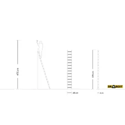 Échelle PRO en aluminium, 14 échelons, capacité de charge 150 kg