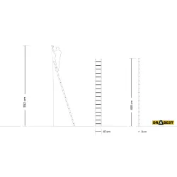 Drabina PRO aluminiowa przystawna 17 szczebli 150 kg