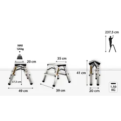 Drabina HOME aluminiowa dwustronna 2 stopnie 125 kg
