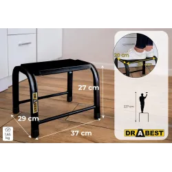 Drabinka - taboret HOME stalowy czarny 1 stopień 150 kg Drabinka - taboret HOME stalowy czarny 1 stopień 150 kg
