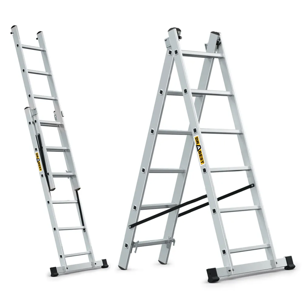 Drabina HOME aluminiowa 2-elementowa 2x6 szczebli 150 kg