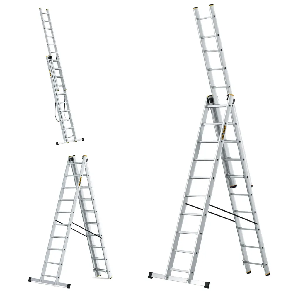 Drabina PRO aluminiowa 3-elementowa 3x10 szczebli 150 kg Drabina PRO aluminiowa 3-elementowa 3x10 szczebli 150 kg