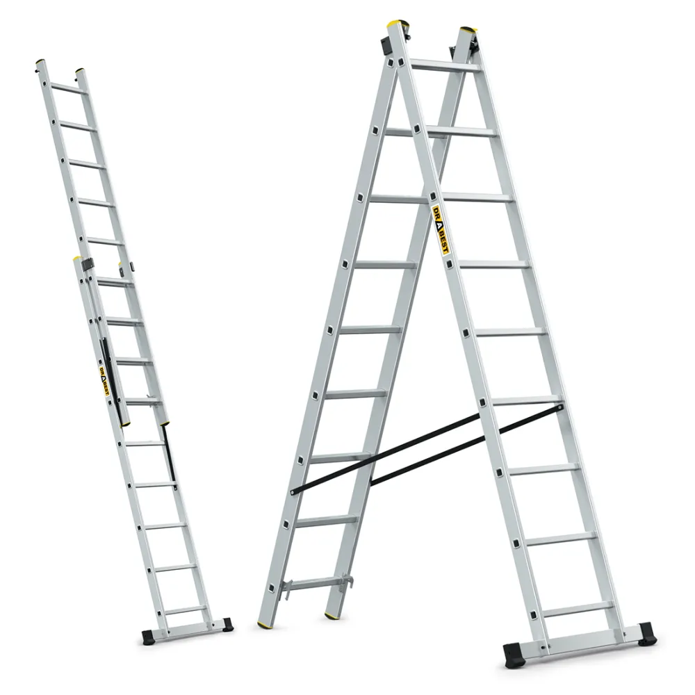 Drabina PRO aluminiowa 2-elementowa 2x9 szczebli 150 kg Drabina PRO aluminiowa 2-elementowa 2x9 szczebli 150 kg