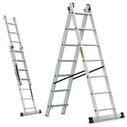 Drabina PRO aluminiowa 2-elementowa 2x7 szczebli 150 kg