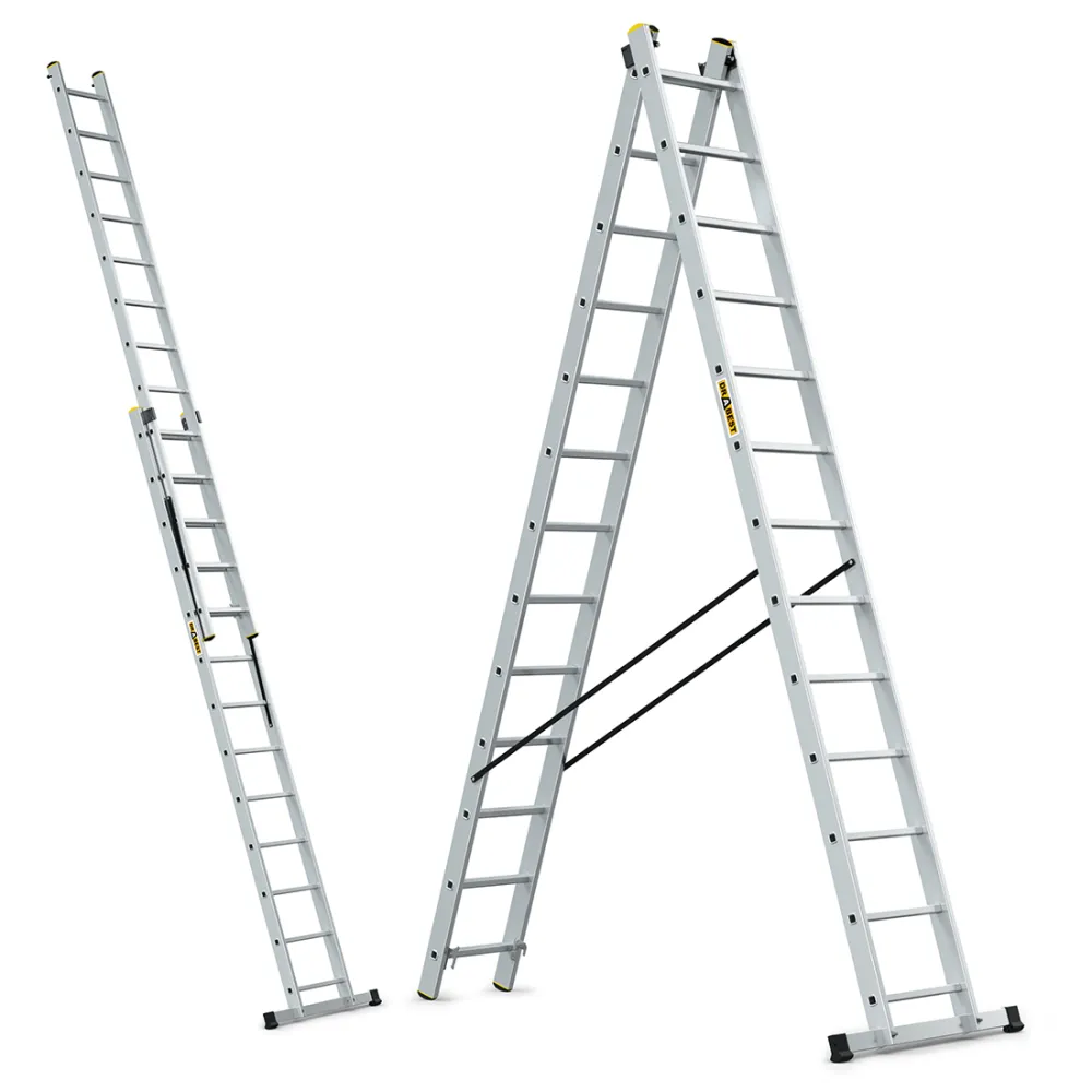 Drabina PRO aluminiowa 2-elementowa 2x13 szczebli 150 kg Drabina PRO aluminiowa 2-elementowa 2x13 szczebli 150 kg