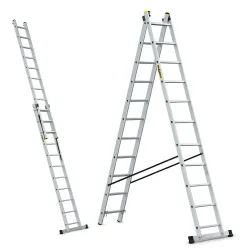 Drabina PRO aluminiowa 2-elementowa 2x11 szczebli 150 kg