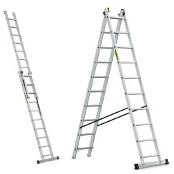 Drabina PRO aluminiowa 2-elementowa 2x10 szczebli 150 kg