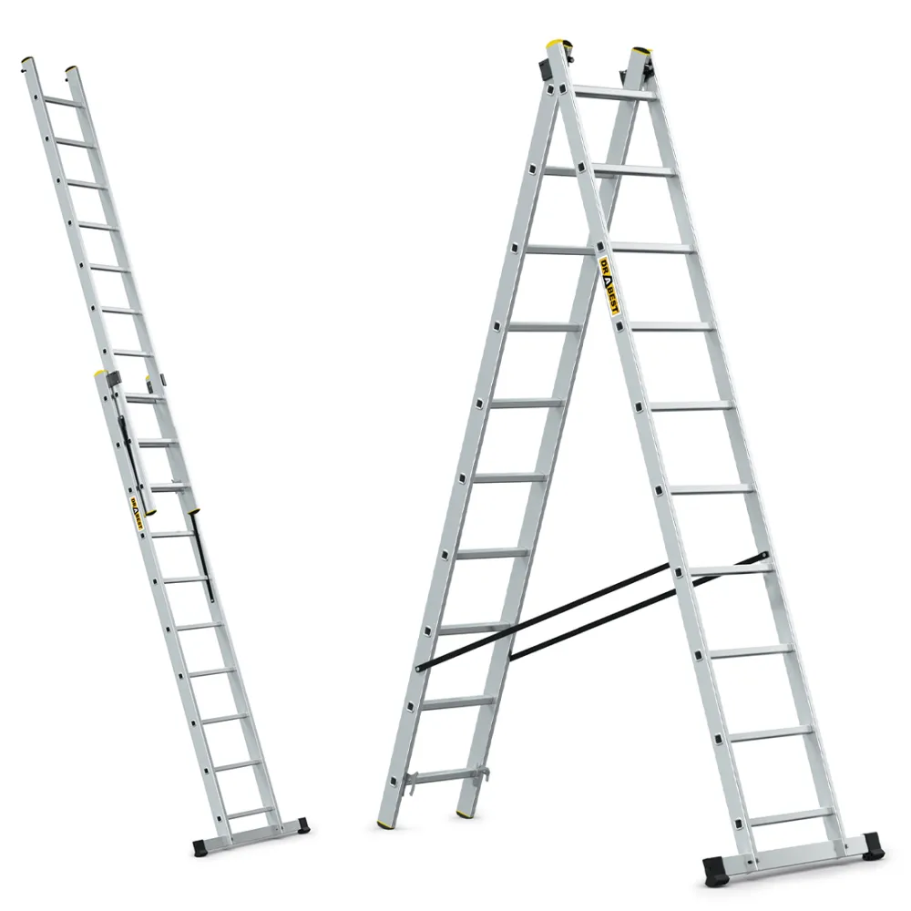 Drabina PRO aluminiowa 2-elementowa 2x10 szczebli 150 kg Drabina PRO aluminiowa 2-elementowa 2x10 szczebli 150 kg