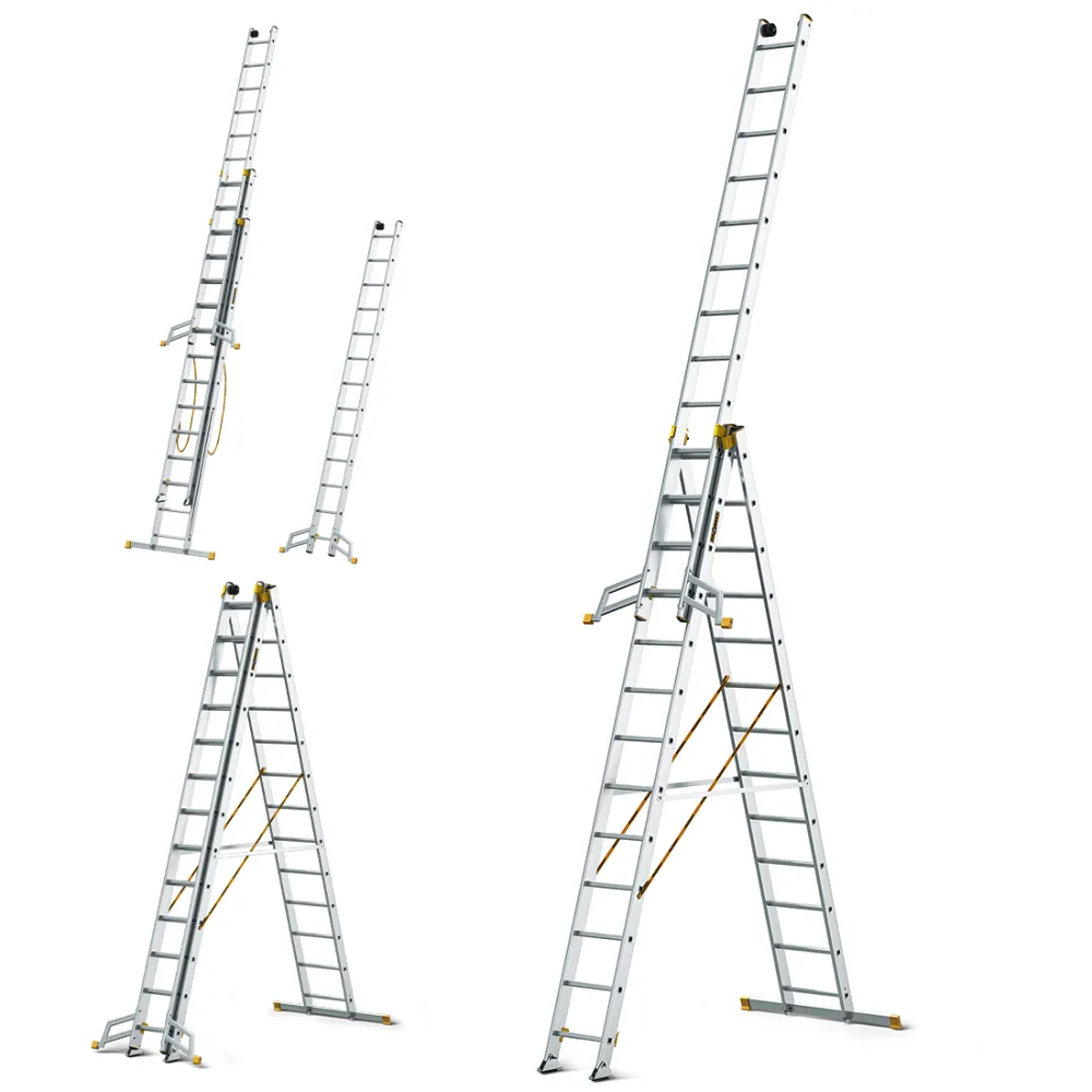 Drabina MAX aluminiowa 3-elementowa 3x13 szczebli 150 kg