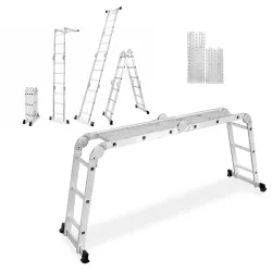 Drabina przegubowa uniwersalna z aluminium wielofunkcyjna 4x3 + podest