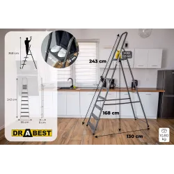 Drabina HOME stalowa 8 stopni 125 kg