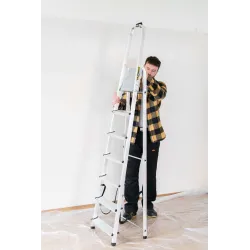 Drabina 7 stopni domowa aluminiowa - 125 kg