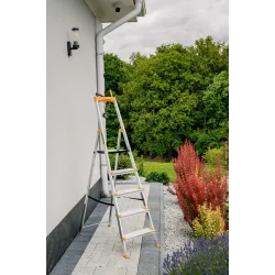 Drabina aluminiowa jednostronna 5 SZERSZYCH stopni MAX 150 KG