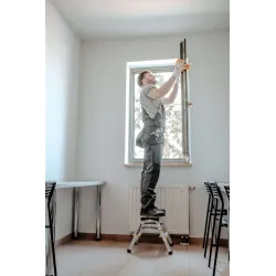 Drabina PRO aluminiowa dwustronna 2 stopnie 150 kg