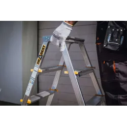 Drabina PRO aluminiowa dwustronna 8 stopni 150 kg