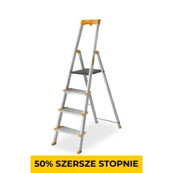 Drabina aluminiowa jednostronna 4 SZERSZE stopnie MAX 150 KG