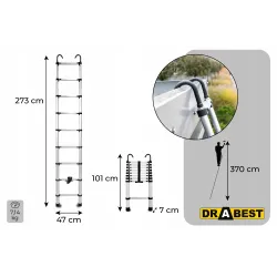 Drabina teleskopowa HOME z HAKAMI 9 stopni