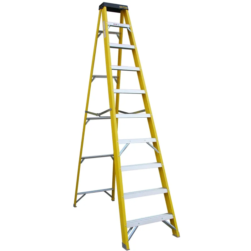 FIBREGLASS SWINGBACK STEPS - 10 TREAD EN131 PRO 150KG