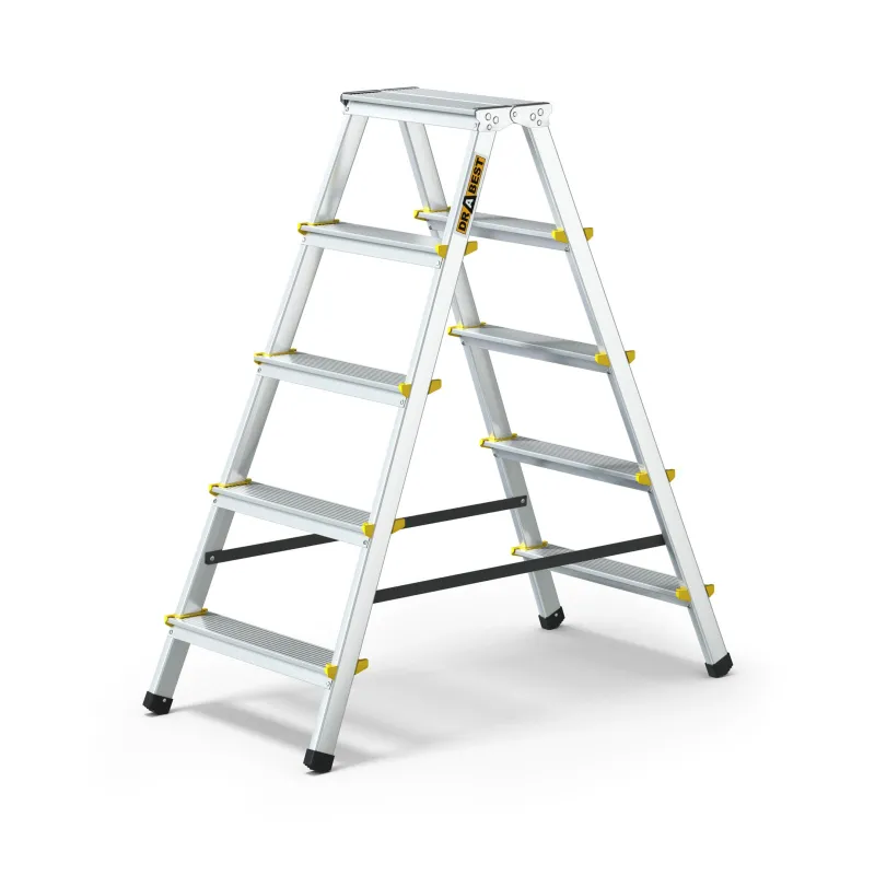 Five-step aluminum double-sided household ladder 150 kg