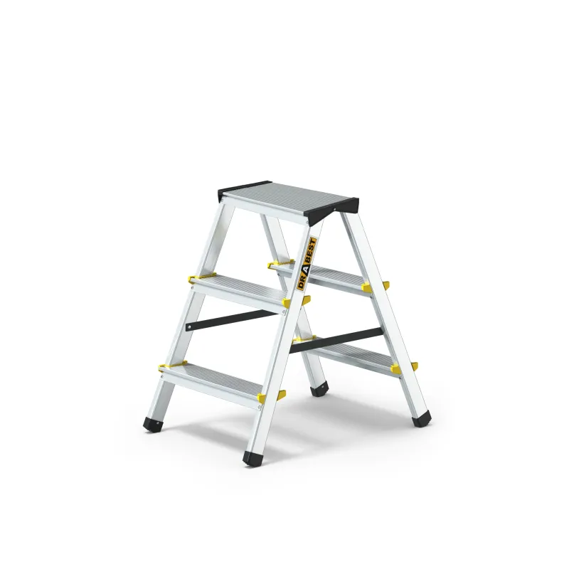 Three-step aluminum double-sided household ladder 150 kg