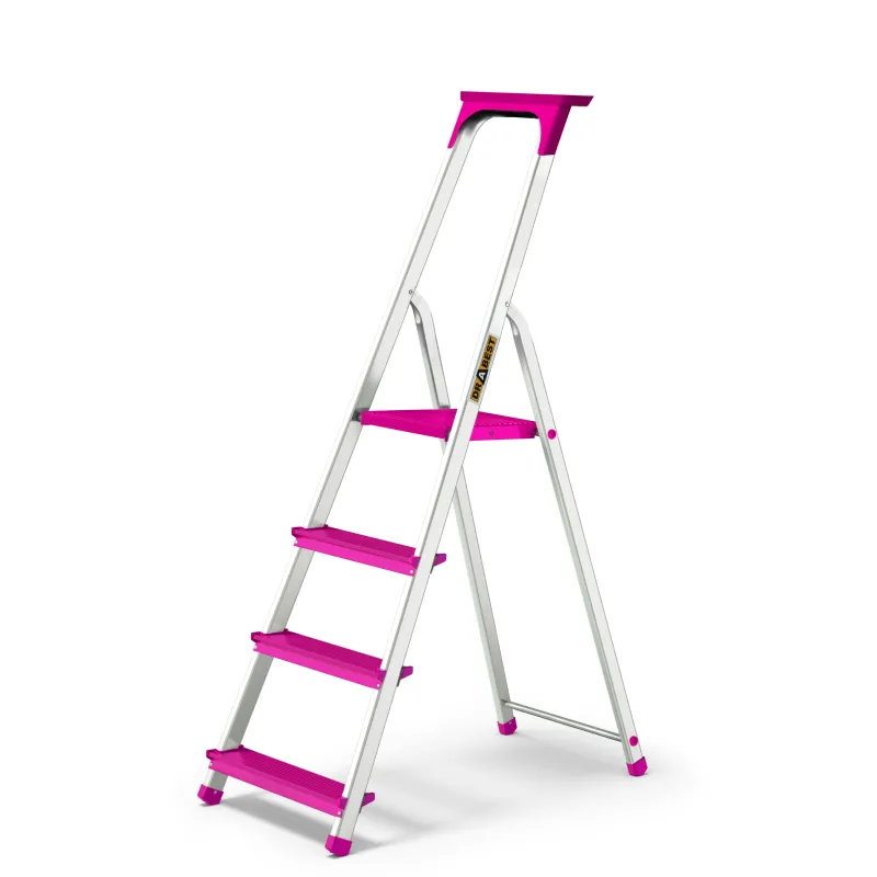 Four-step aluminum purple Di Solei household ladder 150 kg