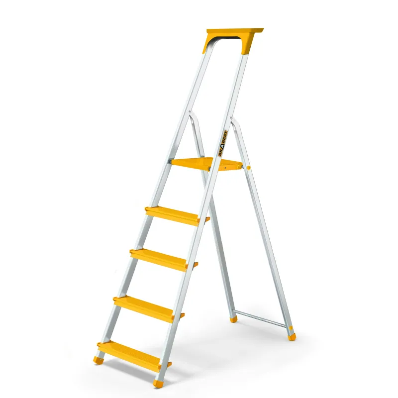 Five-step aluminum yellow Di Solei household ladder 150 kg