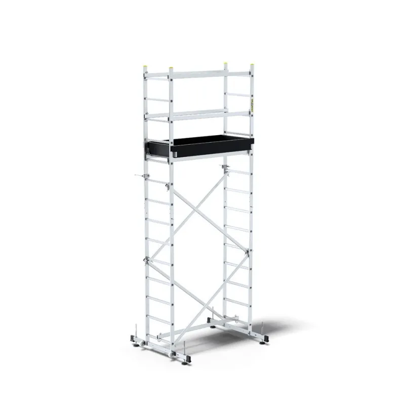 Aluminum ZEUS rolling ladder scaffolding (TÜV Rheinland certification)